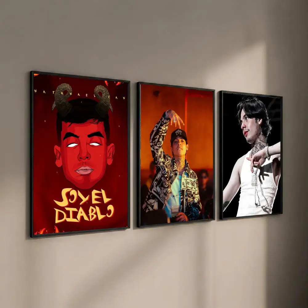 Rapper N-Natanael Cano Poster Self-adhesive Art Waterproof Paper Sticker Coffee House Bar Room Wall Decor