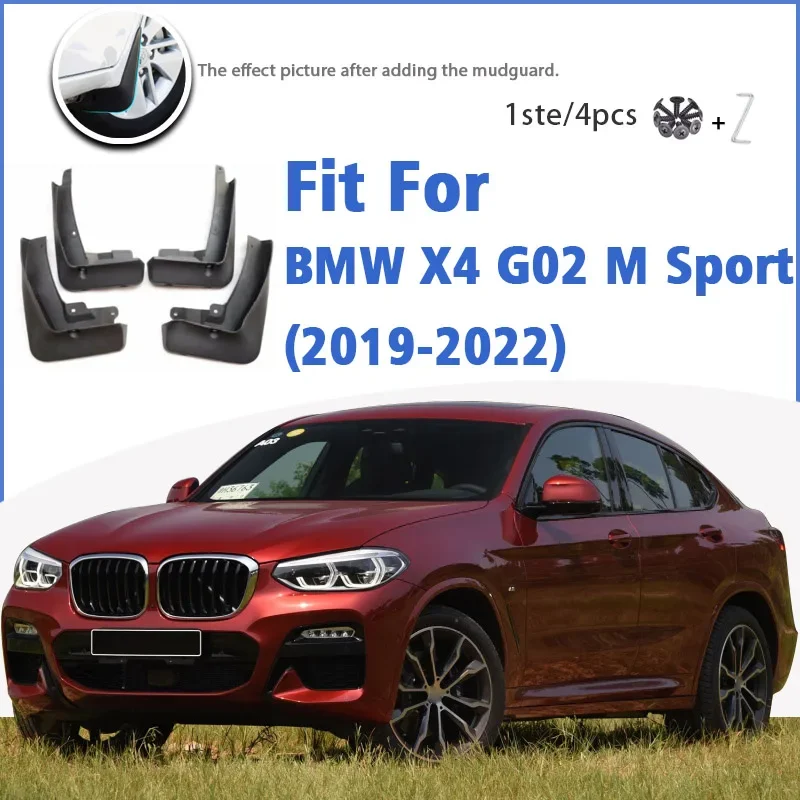 

Mudguard For BMW X4 G02 M Sport 2019-2022 Front Rear 4pcs Mudflaps Mudguards Car Accessories Auto Styline Splash Guard Fender