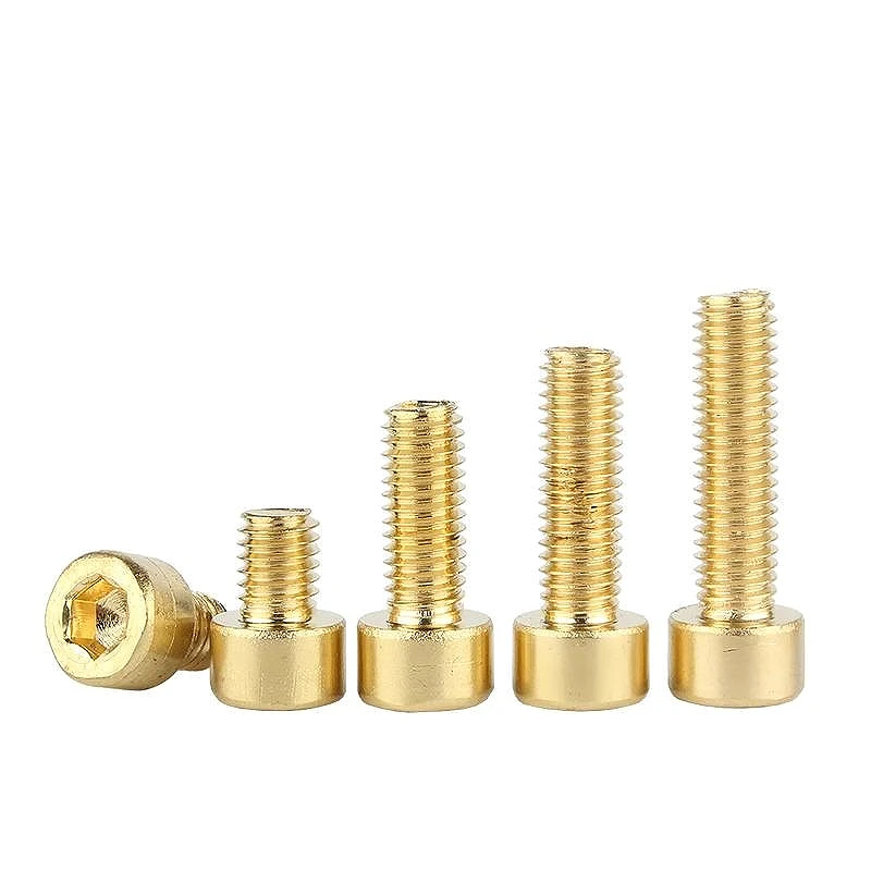 M2 M3 Pure Brass Socket Cap Head Screws | Hex Allen Key Bolts | Electrical Conductive Fasteners for Small Electronic Components