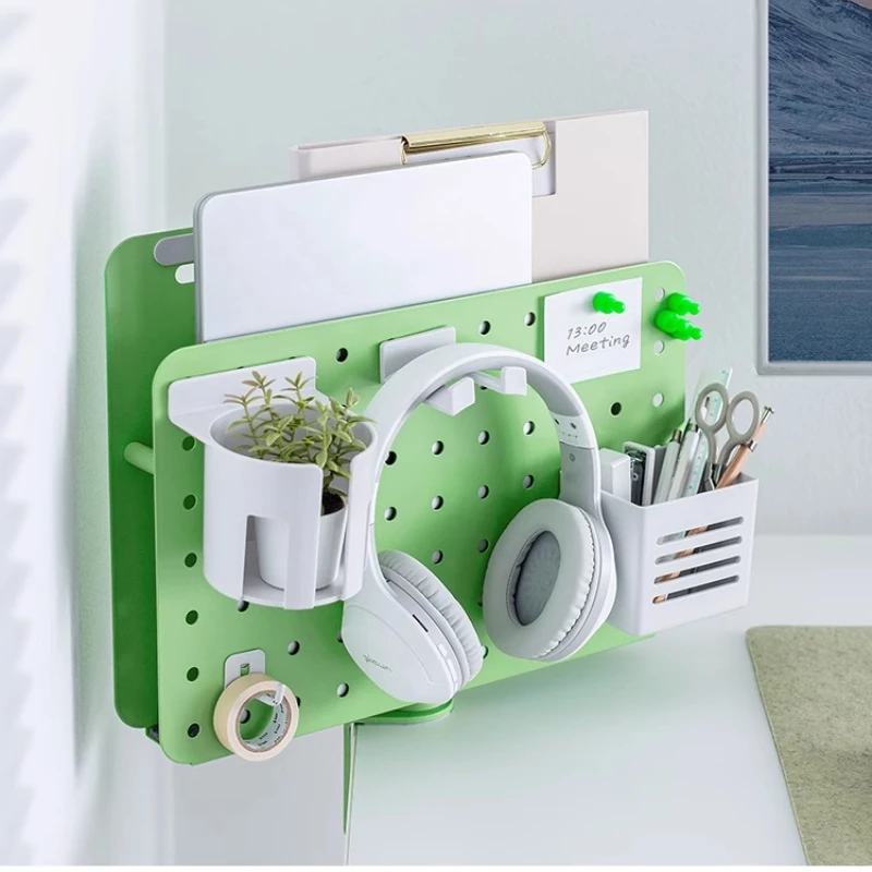 Rotating Pegboard Organizer Space Saving Multifunctional Rack Under Table Storage Holder for Computer Office Desk Accessories