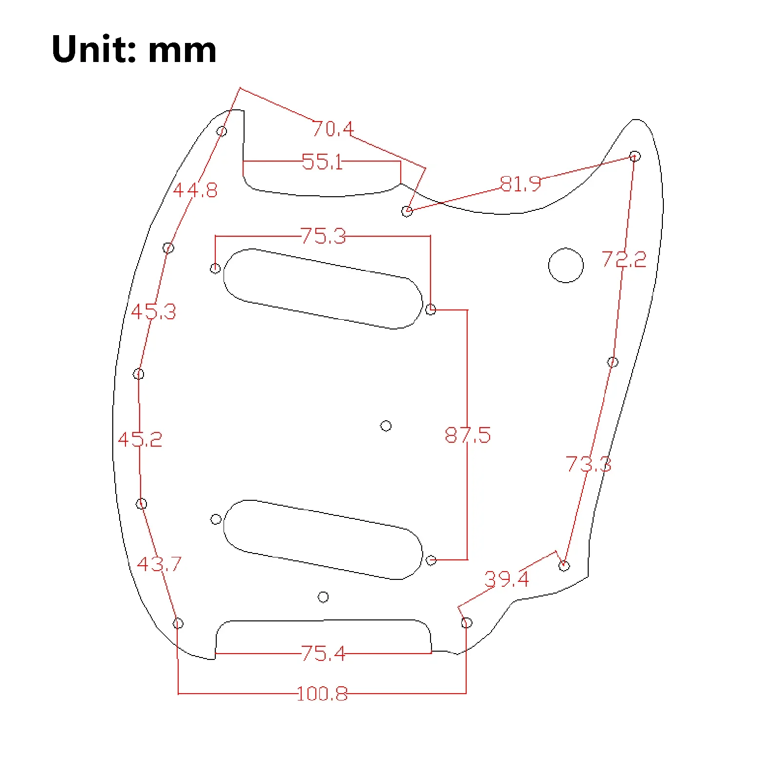 For US Mustang Classic Series Style Guitar Pickguard, SS Single Coil Scratch Plate, Guitar Accessories