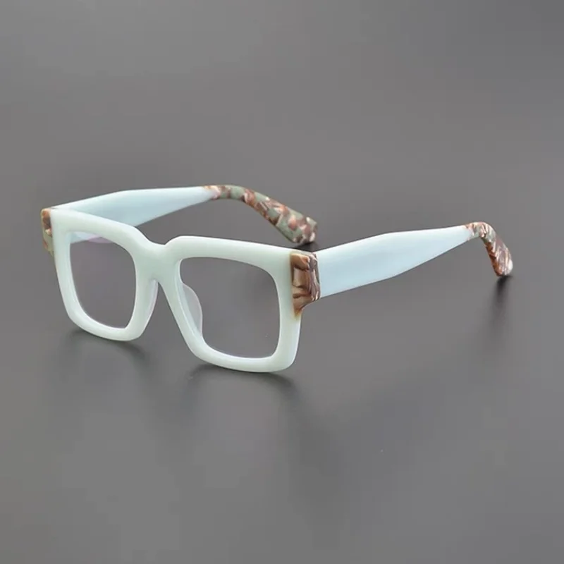 Frosted textured glasses frame men's and women's orange myopia prescription glasses acetate optical glasses frame square fashion