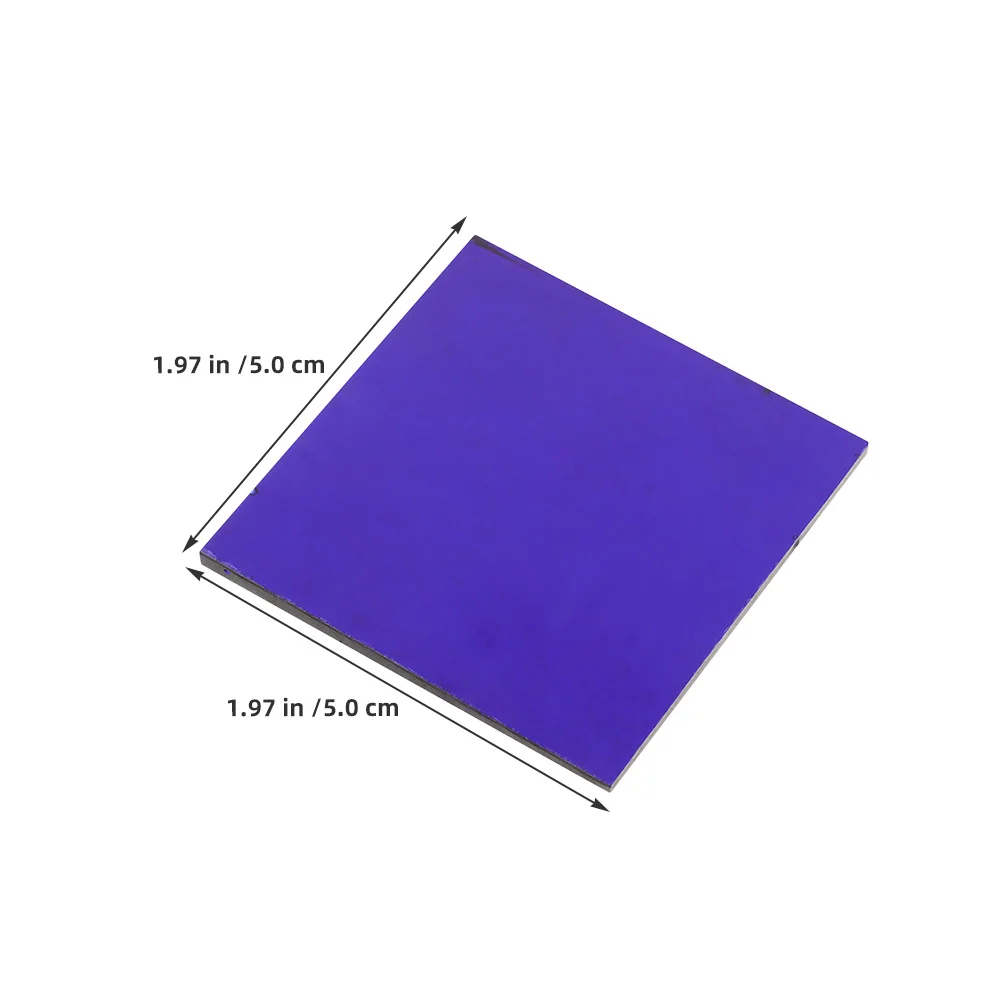 2Pcs Cobalt Glass Sheets 5x5cm Flame Color Reaction Experiment Device Heat Resistant