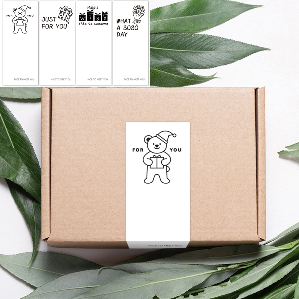 

50pcs/roll Thank You Small Business Handmade Merchandise Decoration Sticker This Package Nice To Meet You Too Sticker Seal Label