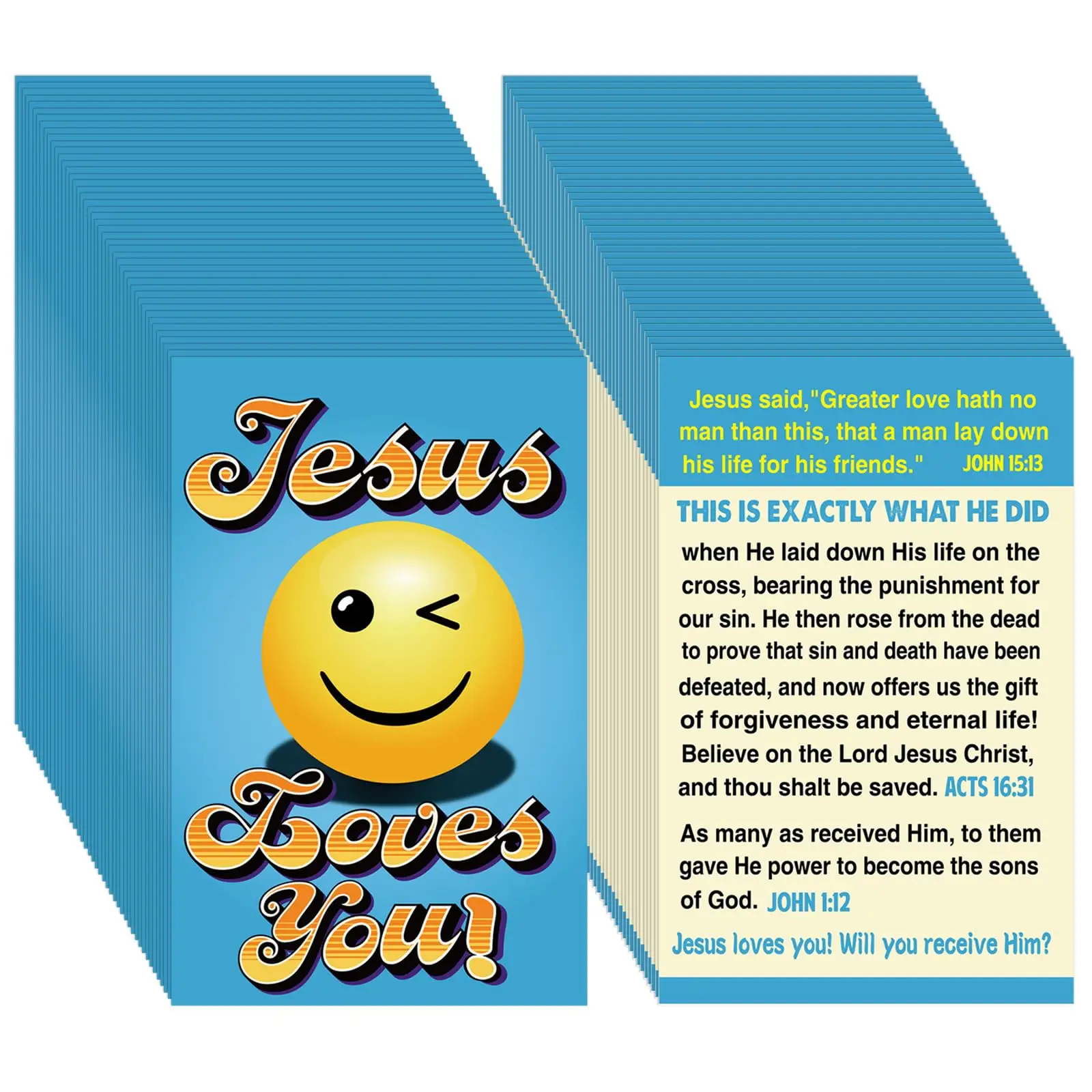 100 Pcs Gospel Tract Card Salvation Cards Pocket Holy Postcards Prayer Postcards Christian Inspirational