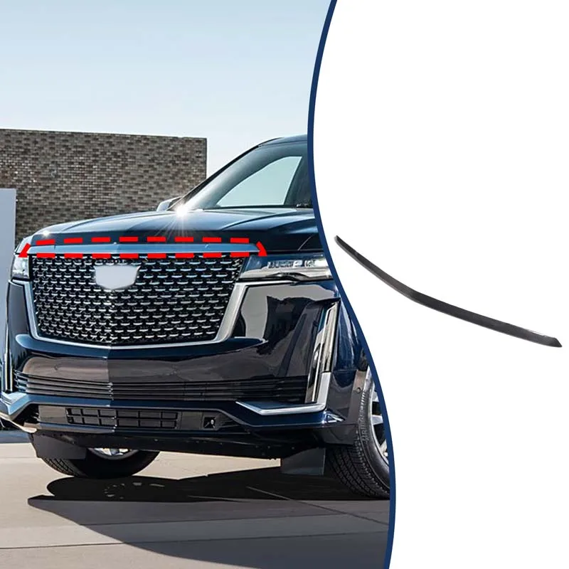 

Набор из натурального углеродного волокна для Cadillac Escalade 2021-2023, сетчатая отделка переднего капота автомобиля, задняя отделка значка, автомобильные аксессуары