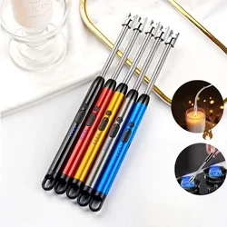 Metal Arc Electric Lighter 360° Rotating LED Display USB Kitchen Gas Stove Aroma Candle Ignition Stick Smoking Tools