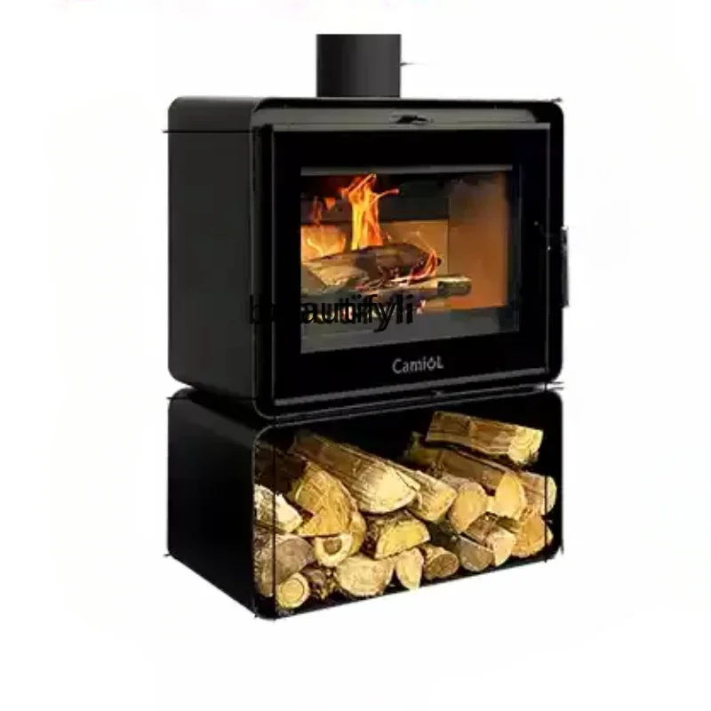 Vera legna da ardere per la casa, soggiorno, piastra in acciaio, decorazione per camino a fiamma americana incorporata