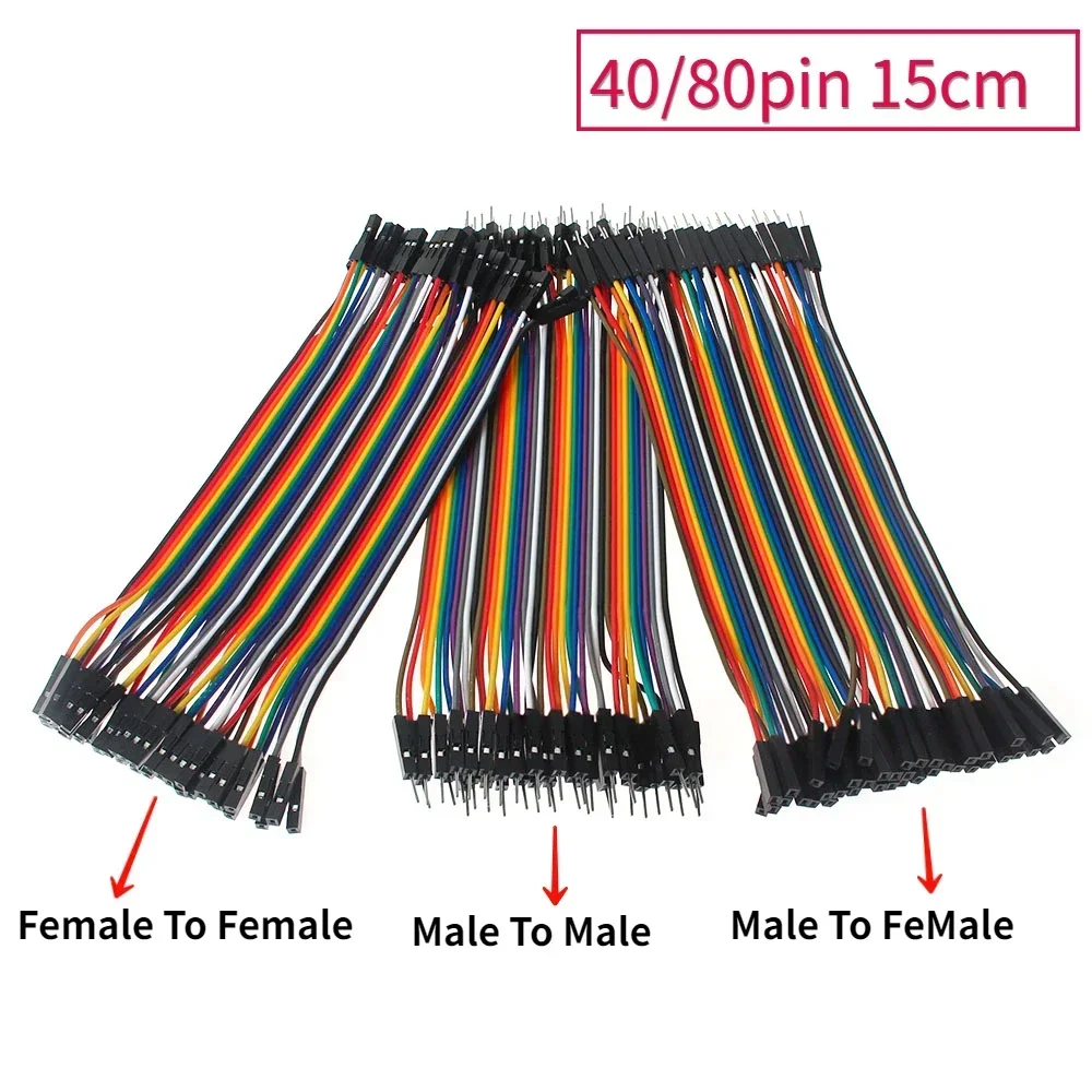 40/80pin Dupont Line Cable 15cm Jumper Wire Male To Male Female To Female Male To FeMale Solderless Flexible Line Connector