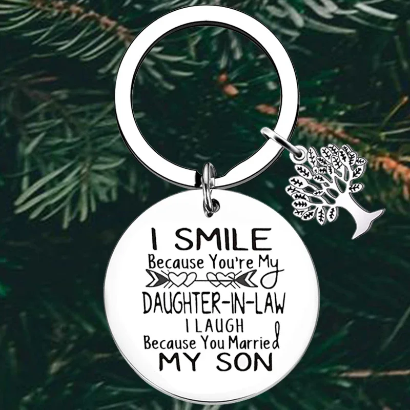 Cute Daughter In Law Keychain Bride To Be Key Chain Pendant Daughter Bridal gift