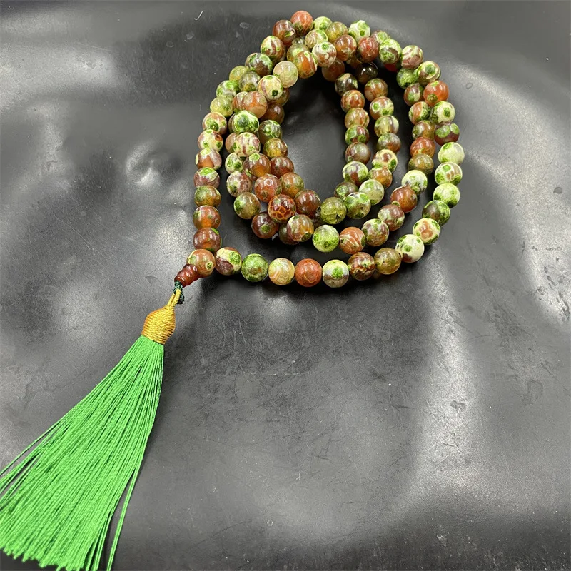 

10mm 108 PCs Colorful Agate Beads Sweater Chain Necklace