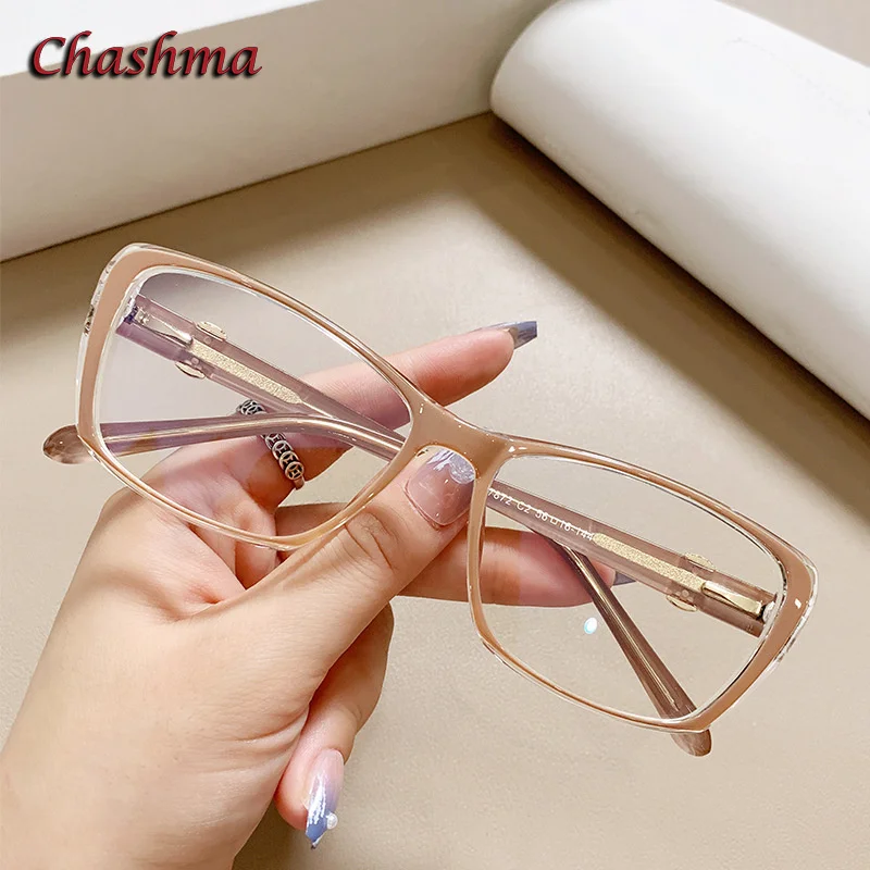 

Chashma Women Prescription Glasses Men TR 90 Spring Hinge Frame Optical Eyewear Spectacles Fashion Anti Blue Ray Degree Lenses