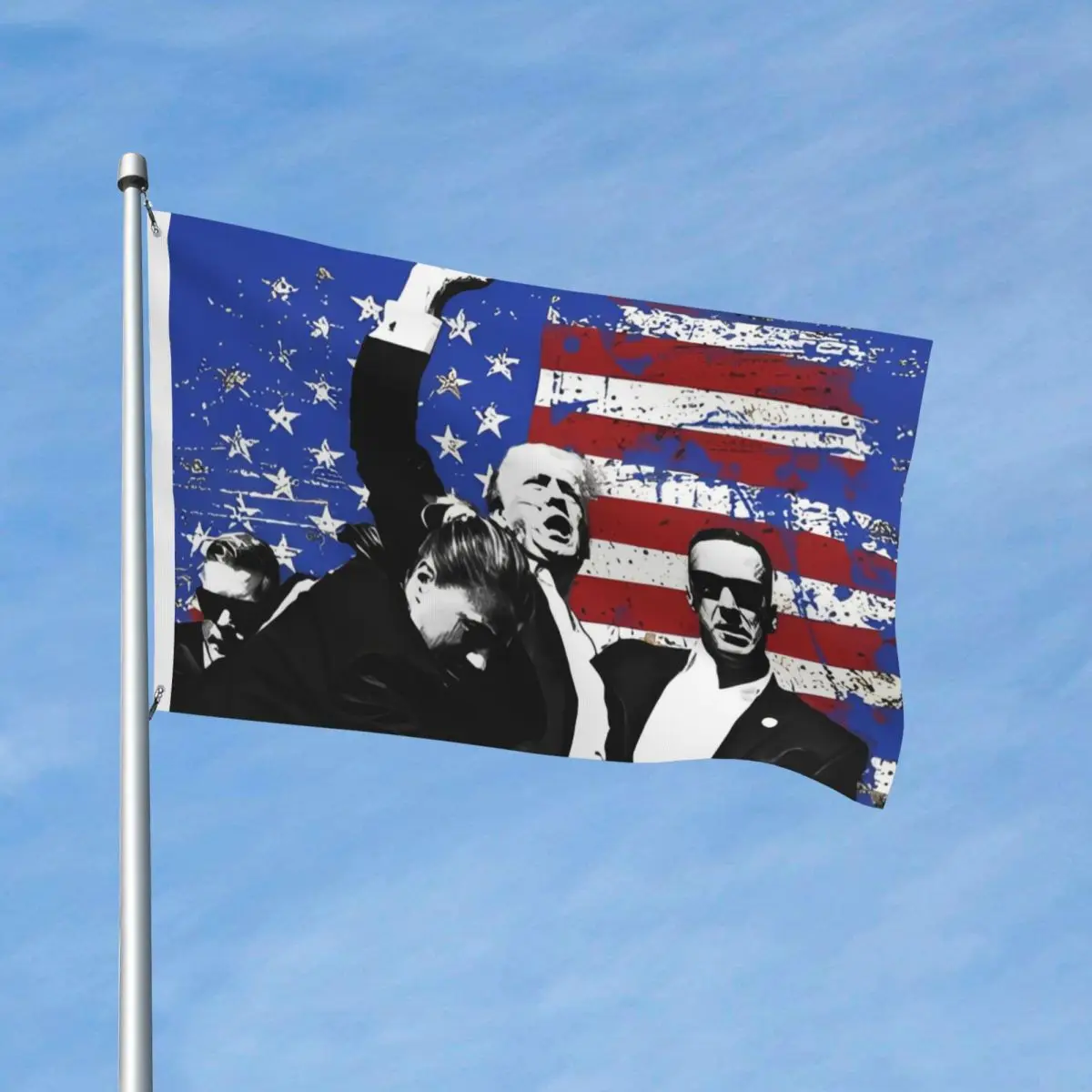 Trump Shooting Make Me Stronger Flags Vivid Color Outdoor Banner Donald Trump Rally Shot Polyester Home Room Wall Decor 90x150cm