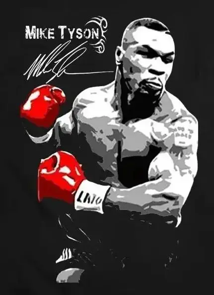 

Mike Tyson Boxing Legend Signature Boxing Fans T-Shirt 100% Cotton Short Sleeve O-Neck Harajuku Casual Mens T-shirt Streetwear