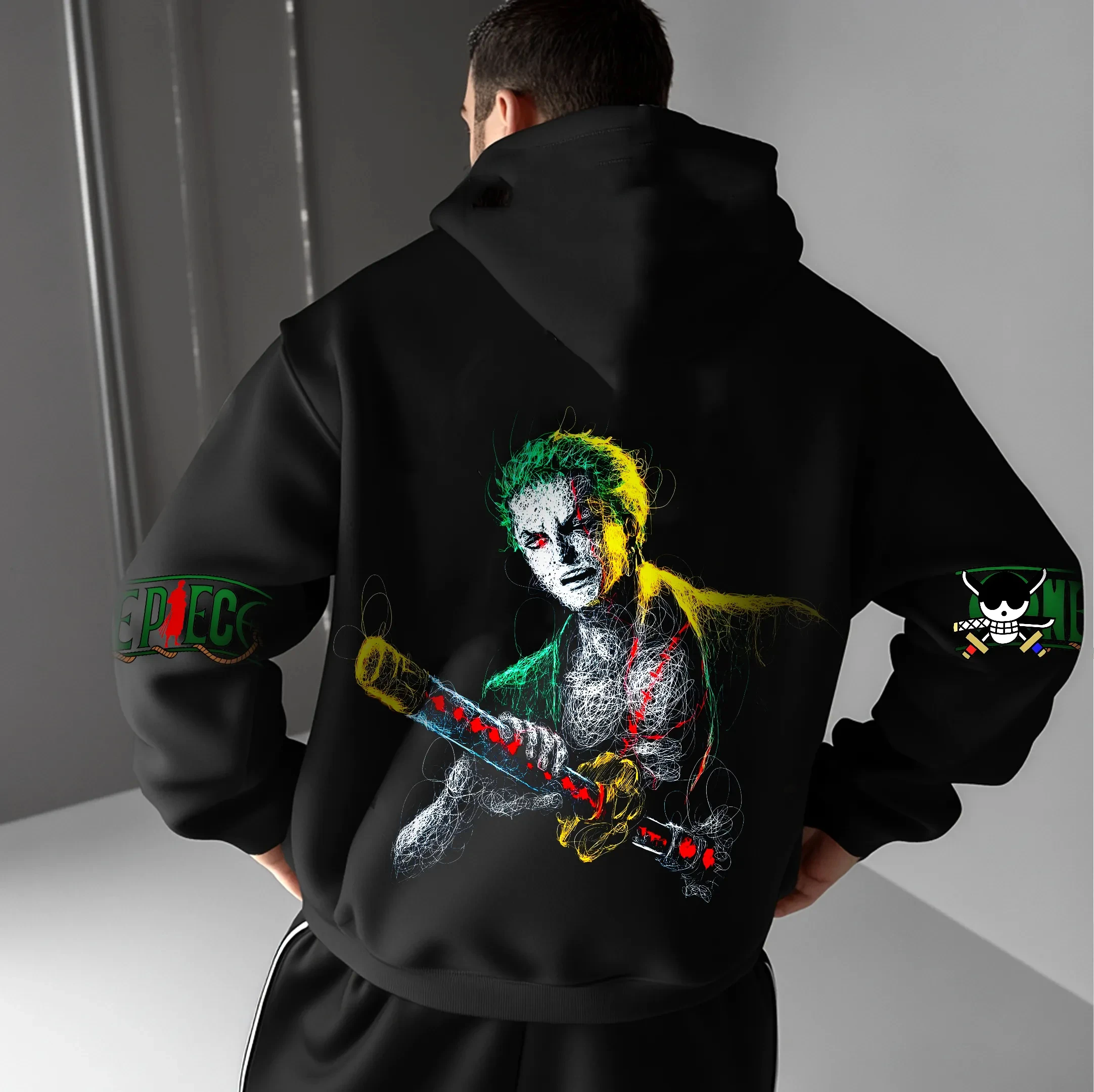 

Новая толстовка с принтом ONE PIECE Luffy Animation, американский осенне-зимний мужской и женский модный свитер из чистого хлопка