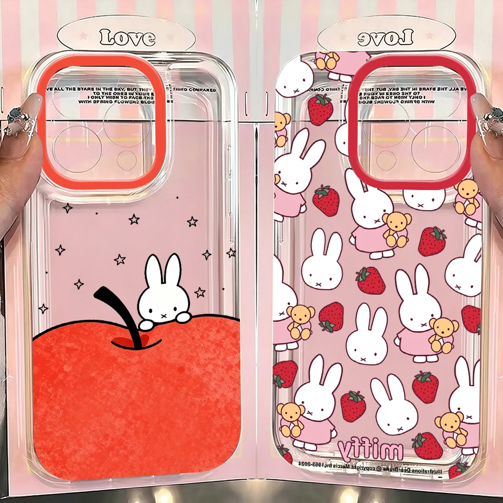 Cute Cartoon Rabbit New Phone Case For Samsung Galaxy S26 S25 S24 S23 S22 S21 S20 FE Note20 Edge Plus Ultra Lite 5G Clear Cover