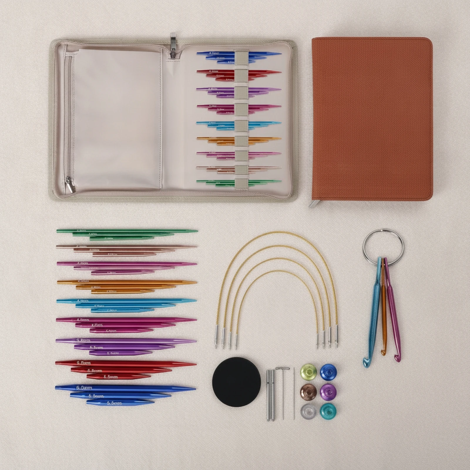 Interchangeable Knitting Needle Set Compact Interchangeable Knitting with Cables Smooth Snag-Resistant for Knitters, Travel