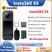 Insta360 X5 Action Camera Camera Waterproof 8K 360 ° Action Cam Lenses8K 30fps 360 ° Video X5 Action Camera Wind Guard 185mins Endurance