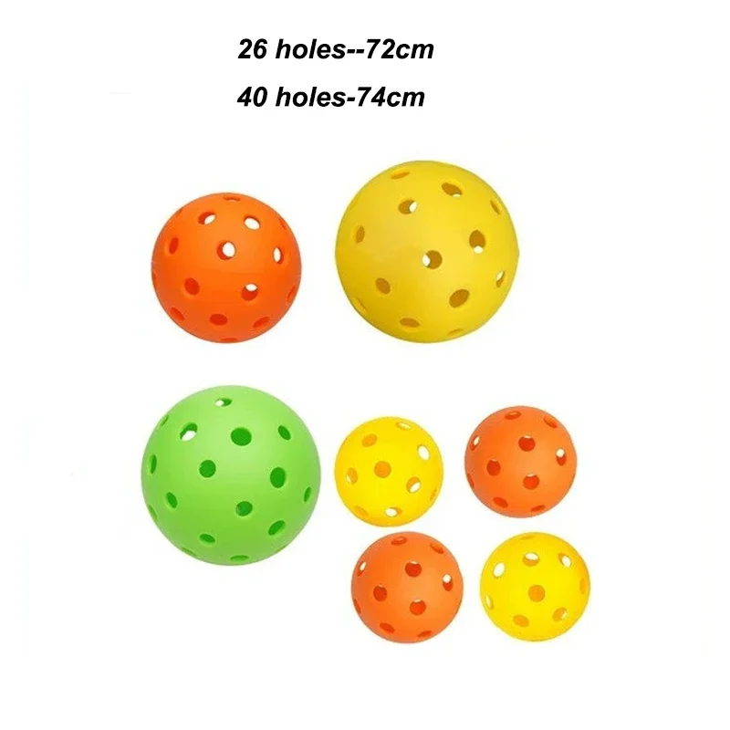 Durable 26 Holes Pickleballs Colorful Indoor Outdoor Training Paddle Ball 6/12/24Pcs Pickleball for Competition and Practice