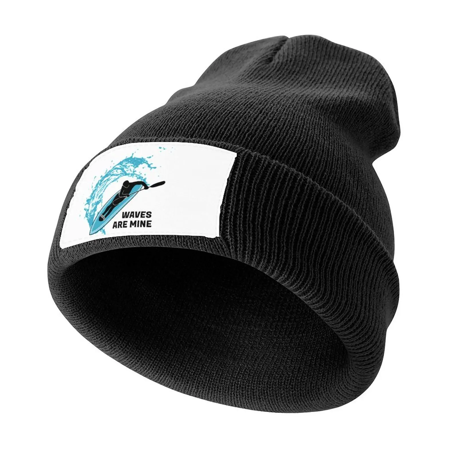 waves are mine kayak paddle ski waveski surfing Knitted Cap Hat Man Luxury Bobble Hat Luxury Cap Man Women's