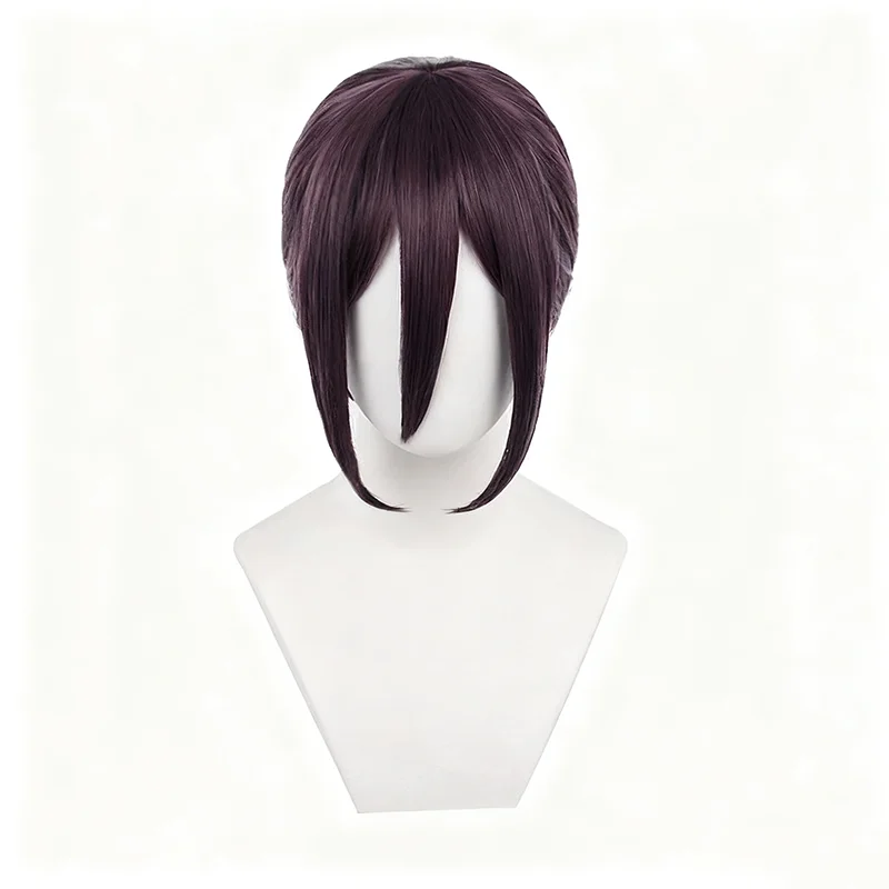 Perruque de Cosplay synthétique violette pour hommes et femmes, perruque de tronçonneuse Reze, résistante à la chaleur, accessoire de fête d'halloween