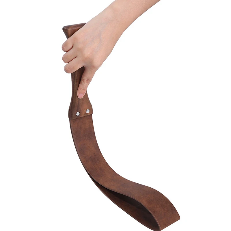 46.5CM Genuine Leather Horse Whip Handmade Walnut wood Handle,Horse Training Crop Equestrian Riding bat Submissive for Horse