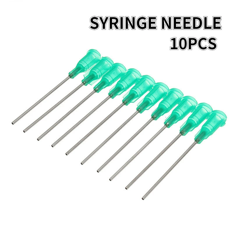 10Pcs Liquid Dispenser Syringe Blunt Needle Tips Stainless Steel Tube Glue Dispensing For Gluing Filling Ink Oil Welding Flux