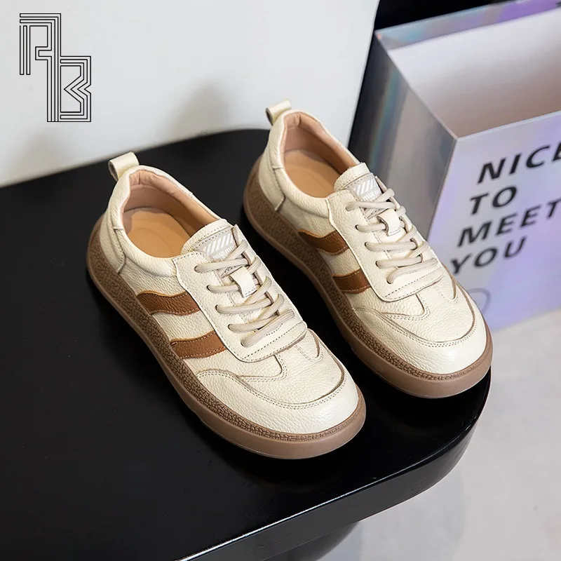 Sapato único casual e minimalista para mulheres, sapatos planos antiderrapantes elegantes com cadarço, nova temporada 2025