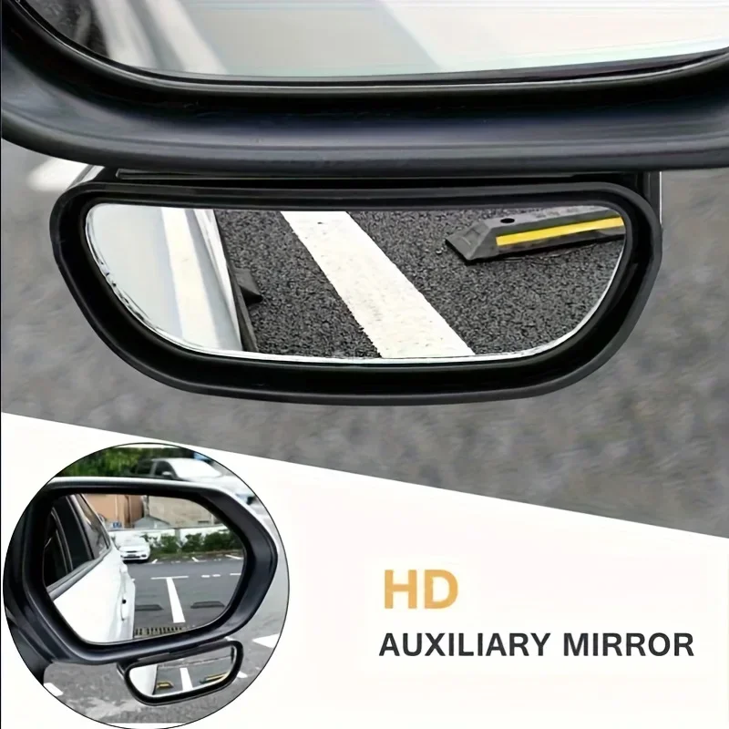 Universal  Wide Angle Blind Spot Mirror, HD Glass Convex Rearview Mirror to Eliminate Blind Spots for Safe Driving