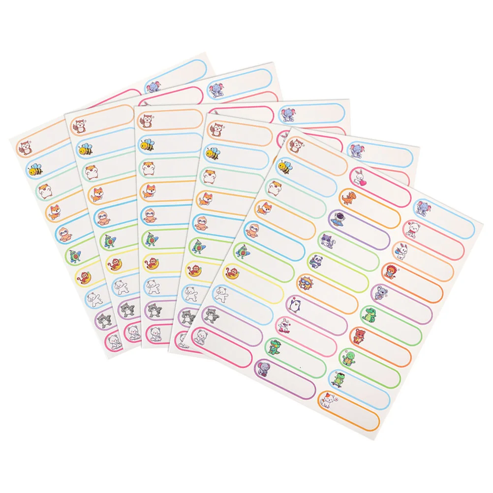 5 Sheets Name Tag Label Sticker Colorful Waterproof Self-adhesive Suitable for Theme Party Meeting Bubble 6 Packaged Child