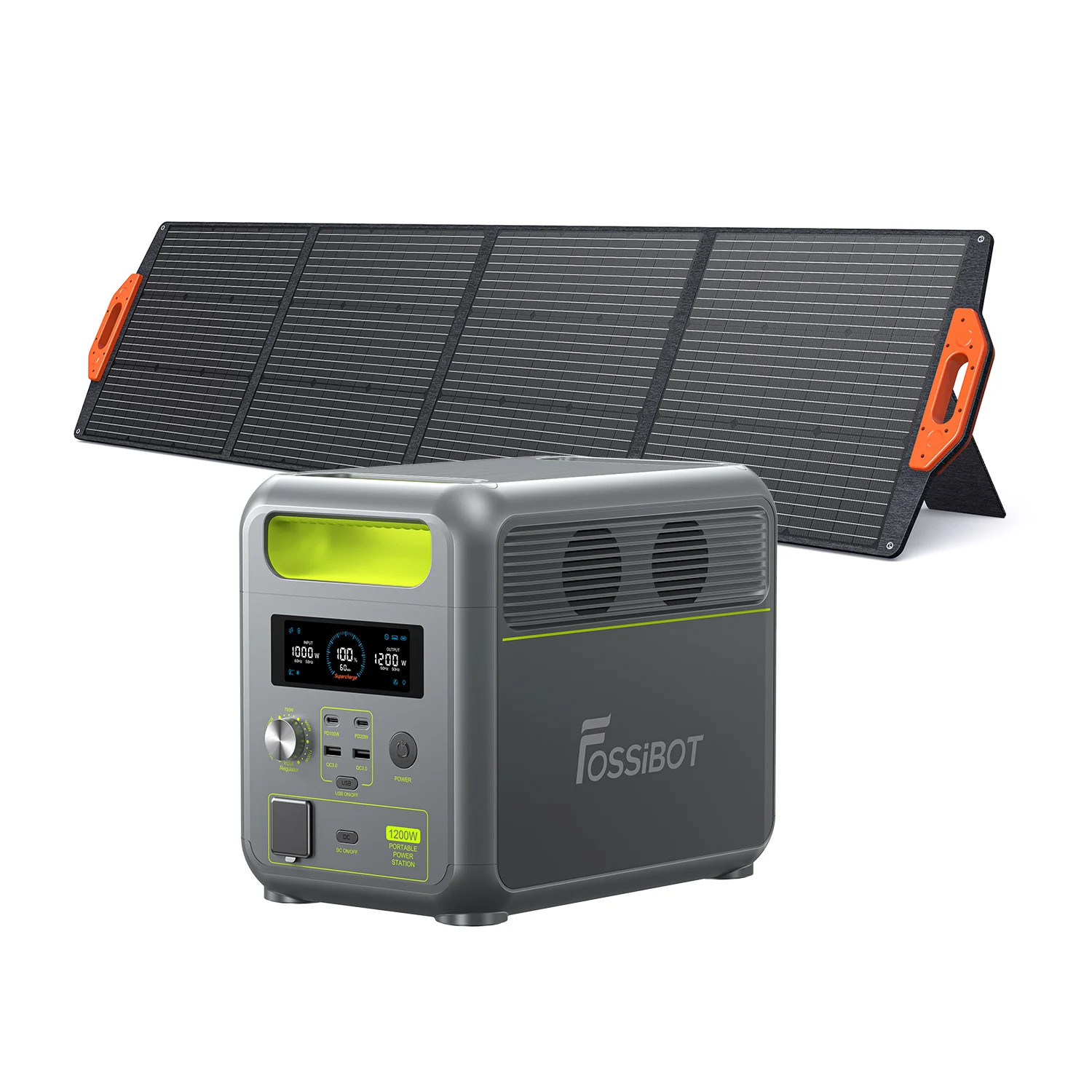 Fossibot F1200 Estação de energia portátil 1200w 1024Wh 4 métodos de carregamento rápido Painel solar Max 200W Energia de carregamento Fossibot F1200