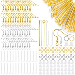 Jewelry Findings Supplies for Earring Making,1200Pcs Earring Hooks,Clear Earring Posts,Eye Pins & Head Pins Kit Diy Accessories