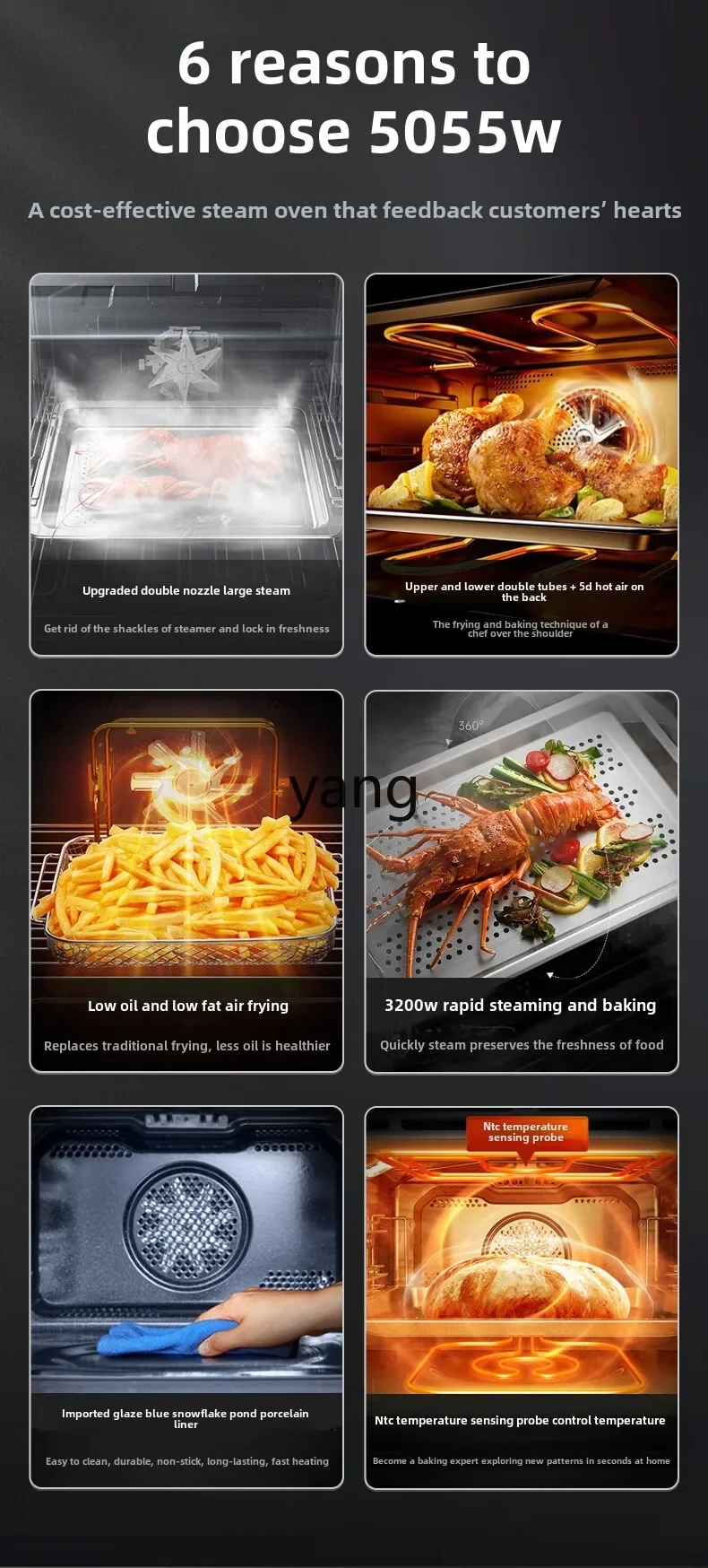 Lh Dampf- und Backmaschine, eingebetteter Dampfofen, Haushaltsofen