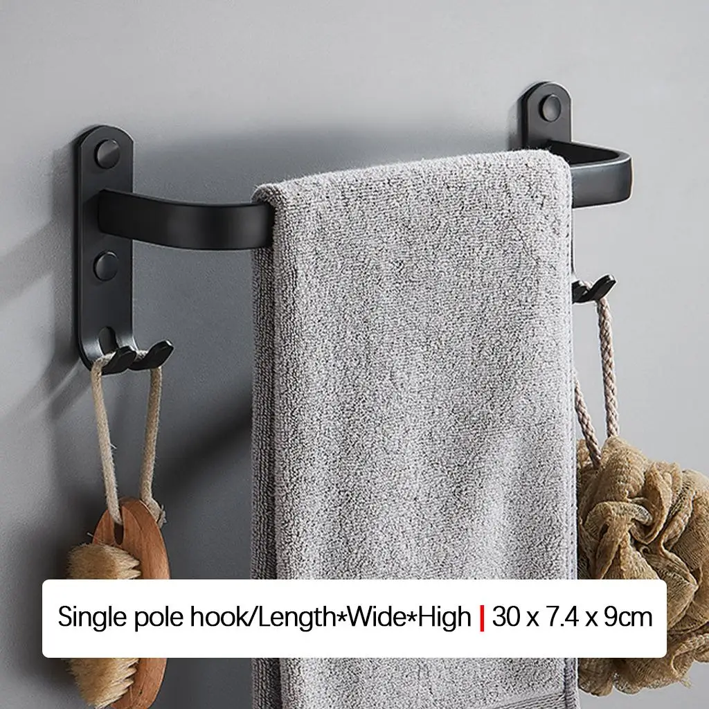 Bathroom Towel Rack Towel Shelf Towel Bars Wall Mount Holder, Aluminum Alloy
