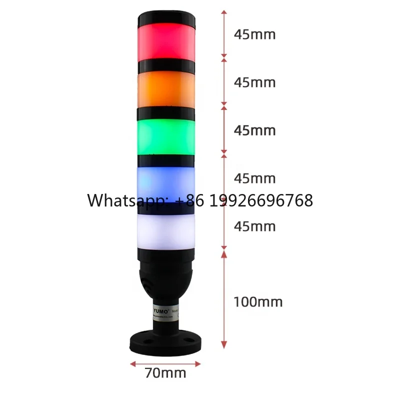 Multi-layer Detachable Warning Light with Buzzer STP6-24-2ROGBW- H