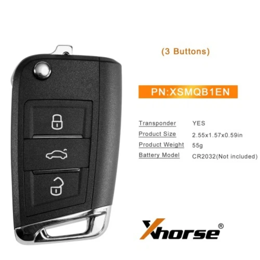 2025 Xhorse XSMQB1EN Smart Remote Key VW MQB Filp 3 Buttons Proximity English