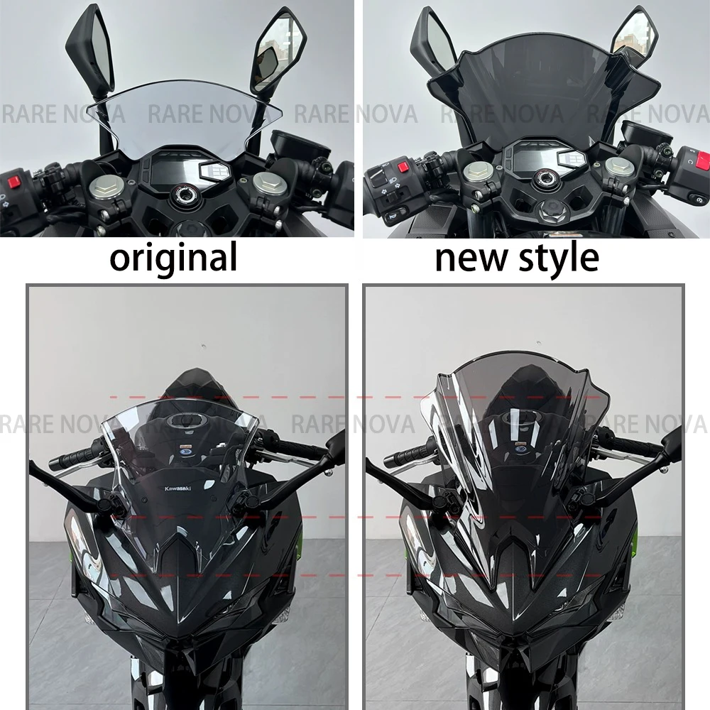 Suitable for ‘24 Kawasaki NINJA500 Modified Racing Windscreen Higher and Larger 500SE Front Windscreen Windshield Mirror