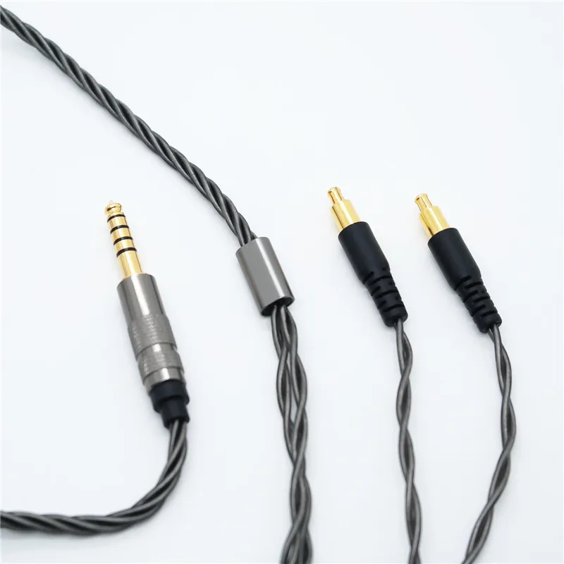 يصلح للصوت-تكنيكا MSR7B SR9 ES750 ES770H ESW950 WP900 HIFI سماعات الكابلات 4.4 متوازن سماعة الأساسية بالفضة كابل