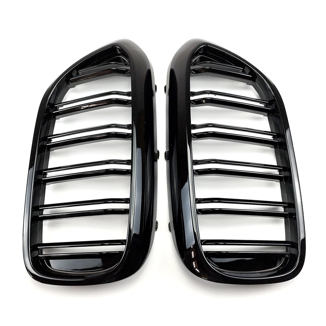Front Bumper Grill For BMW 5 Series M5 G30 G31 520i 530i 540i ABS 2-Slat Gloss Black Front Kidney Grille