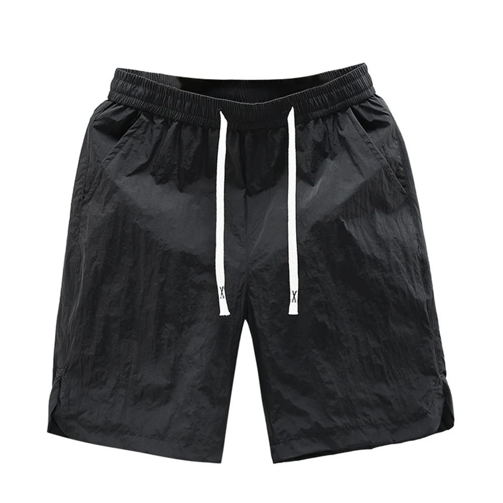 Drawstring Short Pants Men 's Shorts Fit Holiday Light Weight Thin Male Quick-drying Solid Color Sports Summer Vacation