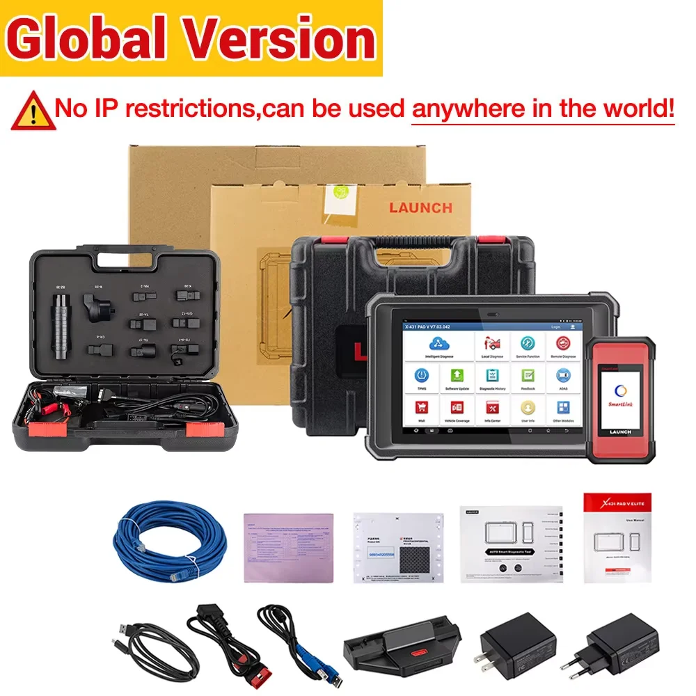 إطلاق X431 PAD V ELITE SMARTLinkC أدوات تشخيص السيارات يمكن FD \ DOIP \ J2534 البرمجة عبر الإنترنت وحدة التحكم الإلكترونية الترميز ثنائي الاتجاه ODO الاختيار