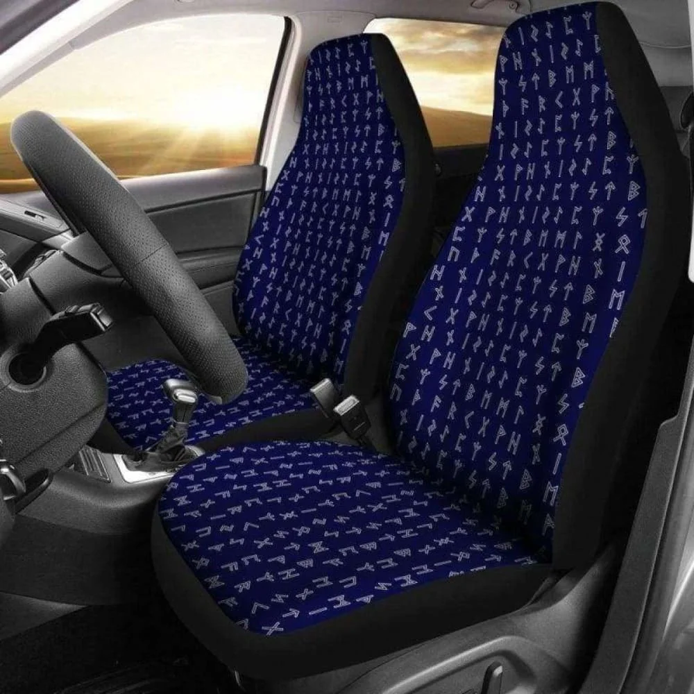 

Viking Rune Runic Alphabet Car Seat Covers,Pack of 2 Universal Front Seat Protective Cover