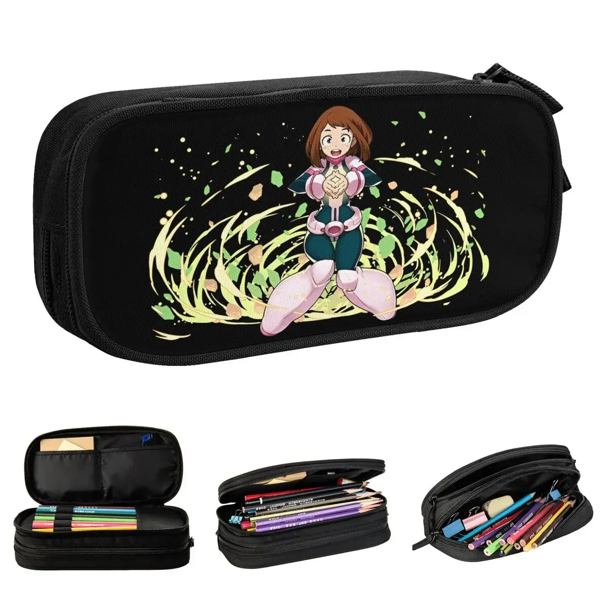 

My Hero Academia Uraraka Pencil Cases Anime Pencilcases Pen for Girl Boy Big Capacity Bag School Supplies Zipper Stationery