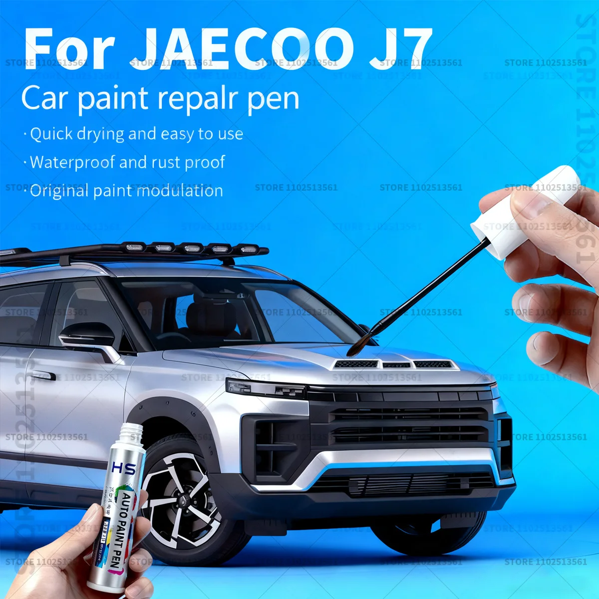 

Ручка для ремонта автомобильной краски для JAECOO J7 Touch Up, средство для удаления царапин, автоаксессуары «сделай сам», серебро, 189, белый 100, черный 213, красный CAH, зеленый