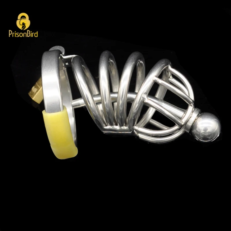 Chaste Bird New!Stainless Steel Male Chastity Device with Catheter,Cock Cage,Virginity Lock,Penis Ring,Penis Lock,Cock Ring A008