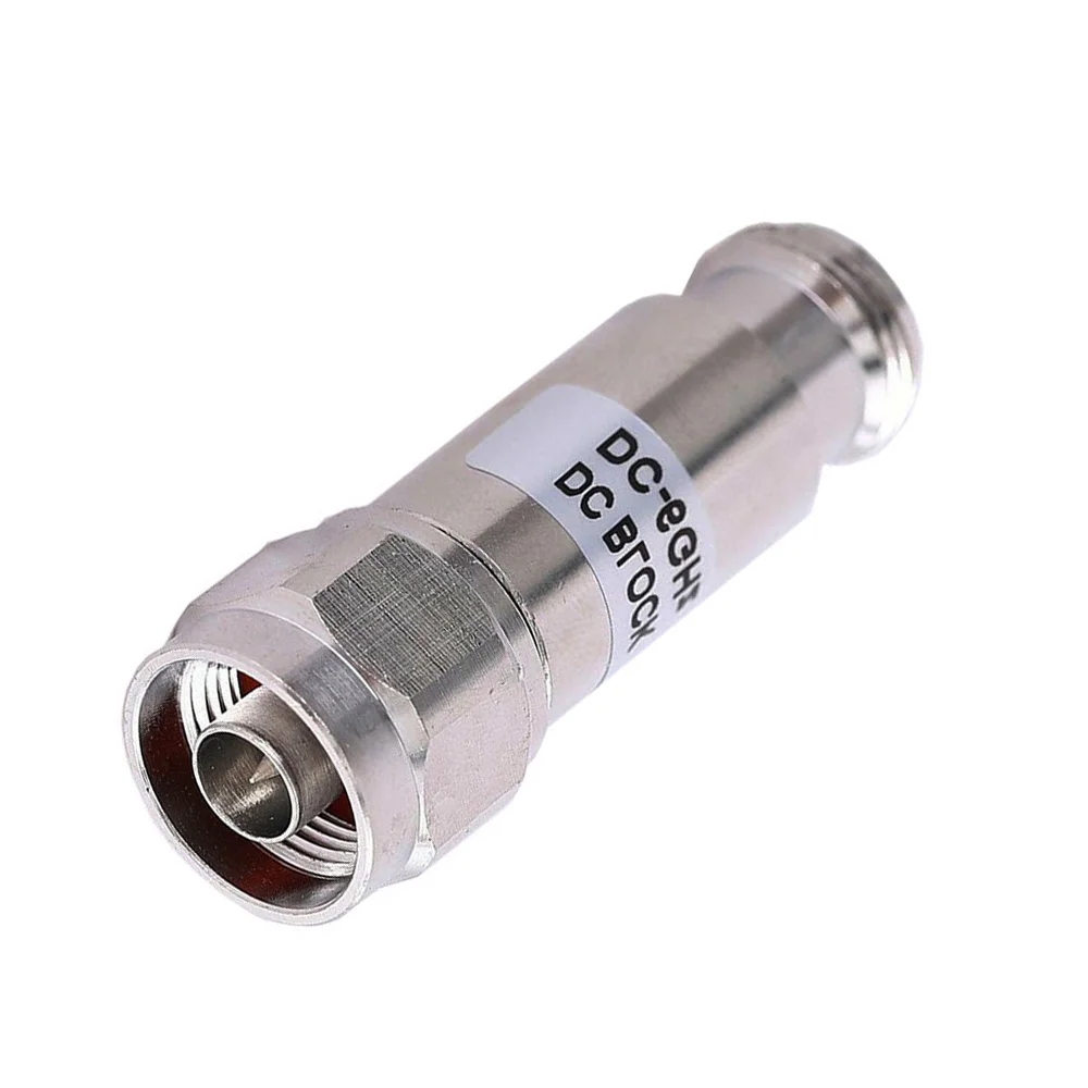 1PC DC-6Ghz 2W N Type N JK DC  Blocker DC Block N Male to Female Connector Nickel Plated RF Accessories