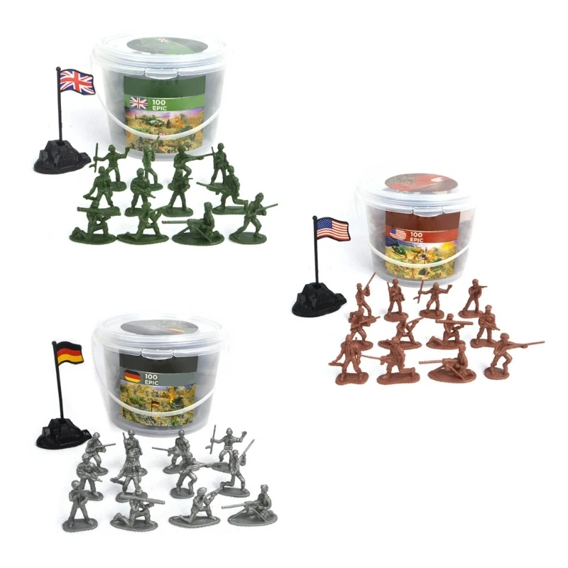 100PCS Military Soldiers with 12 Styles Multiple Posture Army Figurine Models