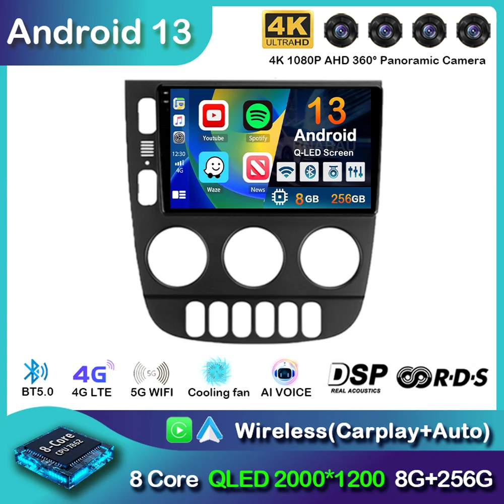 

Android 14 Car Radio For Mercedes Benz M-Class W163 ML 1997 - 2005 Navigation Multimedia Player Stereo WiFi+4G Video Carplay BT