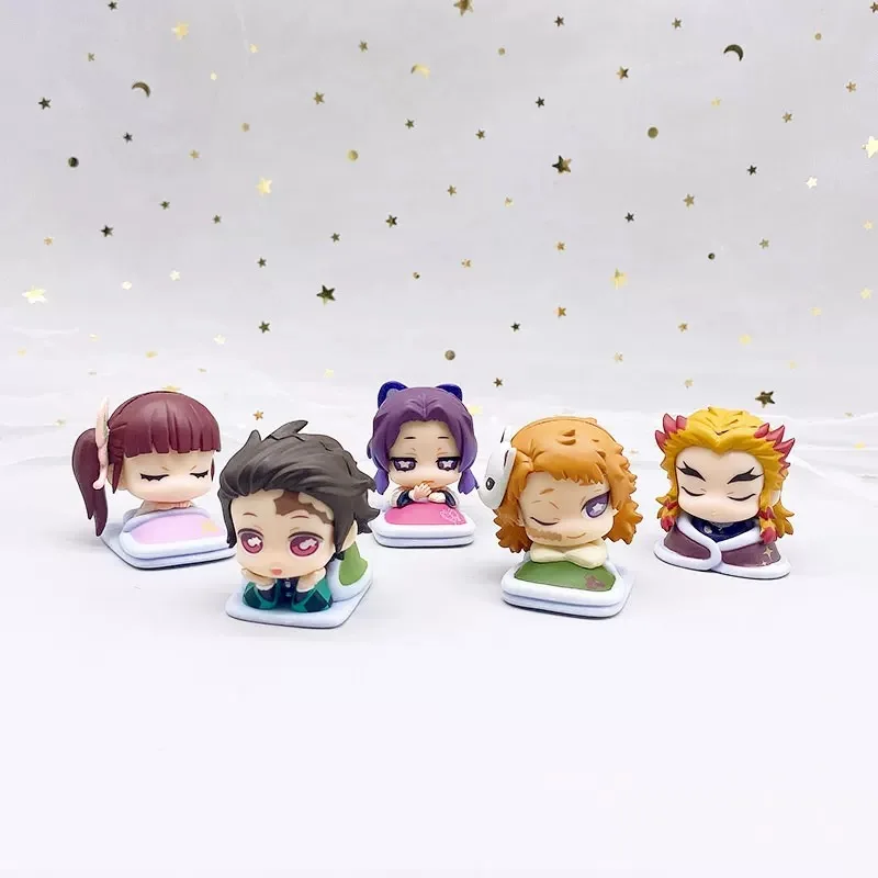 Demon Slayer Sleep Tokitou Muicherou Q Version Sleeping Pose Tokitou Muichirou Shinazugawa Sanemi Action Figures Model Kids Toy