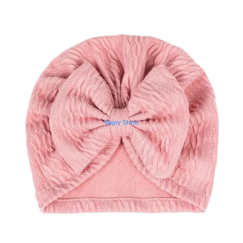 

63HE Stretchable Baby Headband Comfortable Bowknot Turban Hat Soft Breathable Beanie